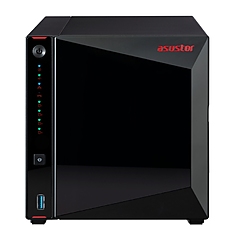 Asustor AS5304T, 4-Bay NAS, Intel Celeron J4105 Quad-Core 1.5 GHz (burst up 2.5 GHz), 4 GB SO-DIMM DDR4, 4x 2.5"/3.5" SATA3 HDD or SSD, 2x 2.5 GbE, 3x USB 3.2 Gen 1 Type A, WOW (Wake on WAN), WOL, System Sleep Mode, AES-NI hardware encryption