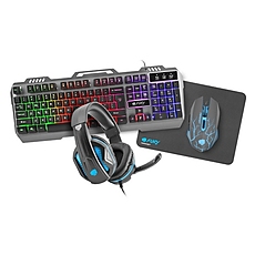 Fury Gaming combo set 4in1, Thunderjet keyboard + Mouse + Headphones + Mousepad, US layout