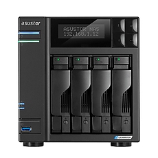 Asustor Lockerstore 4 AS6604T, 4-Bay NAS, Intel Apollo Lake Quad-Core J4125 up to 2.7GHz, 4 GB SO-DIMM DDR4,M.2 Slots (2280 NVMe SSD) x2, GbE x 2, USB 3.2 x 3, HDMI 2.0, WOW (Wake on WAN), WOL, System Sleep Mode, AES-NI hardware encryption