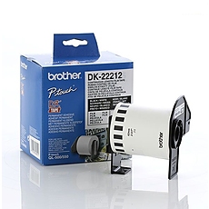 Brother DK-22212 White Continuous Length Film Tape 62mm x 15.24m, Black on White