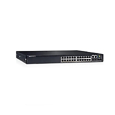 Dell EMC PowerSwitch N2224PX-ON, 24x1/2.5G, PoE 30W/60W, 4x25G, 2x40G Stacking, 1xAC PSU, IO/PS airflow, OS6, Lifetime Limited Hardware Warranty