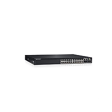 Dell EMC PowerSwitch N3224P-ON, 24x1G RJ-45, 4x10G SFP+, 2x100G QSFP28, PoE 30W, 1xAC PSU, IO/PS, OS6, Lifetime Limited Hardware Warranty