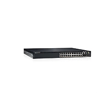 Dell EMC PowerSwitch N3224PX-ON, 24x10M/100M/1G/ 2.5G/5G/10G BASE-T RJ45 with 802.3bt Type-4 (90W) PoE, 4x 25G SFP28 ports, 2x 100G QSFP28, 1x1600W AC PSU, 1 EPS (optional), IO/PS