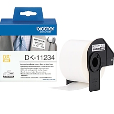 Brother DK-11234 Adhesive Visitor Badge Label Roll – Black on White, 60mm x 86mm