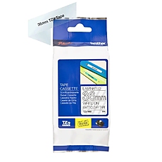 Brother TZe-M65 Matt Laminated Labelling Tape Cassette – White On Clear, 36mm wide