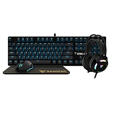 Gamdias Геймърски комплект Gaming COMBO Mechanical HERMES E1B 4-in-1 - Keyboard, Mouse, Headset, Mousepad