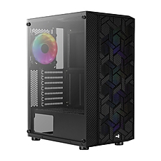 AeroCool кутия за компютър Case Hive v2 - Mesh panel, FRGB, Tempered Glass, 4 Fans - ACCM-PV27043.11