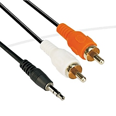 VCom Аудио Кабел 3.5mm Stereo M / 2x RCA M - CV212-1.8m