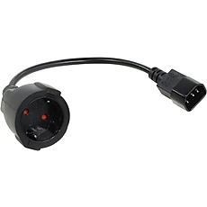 VCom захранващ кабел Cable Power Ext IEC 320 C14 / SCHUKO F 0.2m 16A Black - CE002-CU1.5mm-0.2m