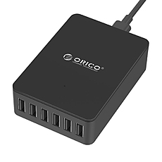 Orico зарядно за стена Smart Charger 220V - 50W 6 port black- CSE-6U