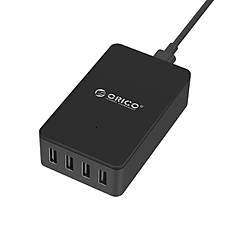 Orico зарядно за стена Smart Charger 220V - 34W 4 port black - CSE-4U