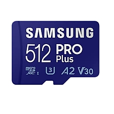 Samsung 512GB micro SD Card PRO Plus  with Adapter, Class10, Read 160MB/s - Write 120MB/s