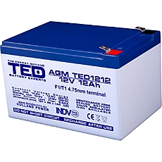 Оловна Батерия TED ELECTRIC 12 V / 12 Ah- 152 / 98 / 96 mm AGM