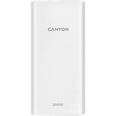 CANYON  PB-2001 Power bank 20000mAh Li-poly battery, Input 5V/2A , Output 5V/2.1A(Max) , 144*69*28.5mm, 0.440Kg, white