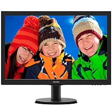 Monitor LED PHILIPS 233V5LHAB/00 (23" / 58.4cm, 1920 x 1080 @ 60Hz, LED Backlight, 1.000:1, 10.000.000:1 (SCR), 170/160, 5ms, VGA, HDMI, Speakers 2.0W x 2, 24 months) Black