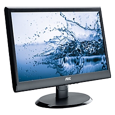 AOC 18.5''(47cm) Monitor LED E950SWDAK (18.5'', 16:9, 1366x768, LED, 250 cd/m2, 20.000.000 : 1, 5 ms, 178/170°, VGA, DVI-D, Speakers, Black, Warranty 3y)