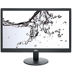 AOC Monitor LED E970SWN (18.5'', 16:9, 1366x768, LED, 200 cd/m2, 20M:1, 5 ms, 90/50°, VGA) Black, 3y