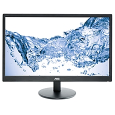 AOC 23.6''(59,9cm) Monitor LED E2470SWHE (23.6'', 16:9, 1920x1080, LED, 250 cd/m2, 20.000.000 : 1, 5 ms, 170/160°, VGA, 2x HDMI, Black, Warranty 3y)