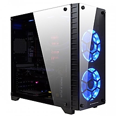 Chassis PROSPECT EN 9344 TEMPERED DESIGN, ATX , Mini ITX, Micro ATX, USB 3.0x2; HD Audio in/out jacks Pre-install 120mmx2 (SE II Blue LED fans), Bottom mounted psu, liquid Cooling compatible, CPU Cooling up to 130mm, VGA up to 260mm