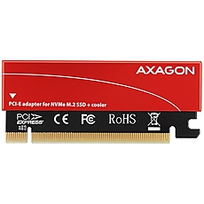 AXAGON PCEM2-S PCI-E 3.0 16x - M.2 SSD NVMe, up to 80mm SSD, low profile, cooler