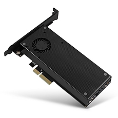 AXAGON PCEM2-DC PCI-E 3.0 4x - DUAL M.2 SSD (NVMe + SATA), dual voltage, up to 110mm SSD, fan + heatsink