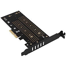 AXAGON PCEM2-D PCI-E 3.0 4x - DUAL M.2 SSD (NVMe + SATA), dual voltage, up to 110mm SSD