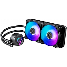 MSI MAG CORELIQUID 240R, AIO ARGB CPU Liquid Cooler, 240mm Radiator - Dual 120mm ARGB PWM Fans, Intel 1150/1151/1155/1156/1200/1366/2011/2011-3/2066; AMD AM4/FM2+/FM2/FM1/AM3+/AM3/AM2+/AM2 500~2000 RPM, 274 x 120 x 27mm, Aluminum Radiator