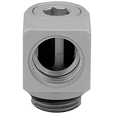 EK-Quantum Torque Micro Rotary 90° - Satin Titanium, adapter fitting