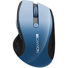 CANYON 2.4Ghz wireless mouse, optical tracking - blue LED, 6 buttons, DPI 1000/1200/1600, Blue Gray pearl glossy