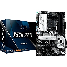 ASROCK Main Board Desktop X570 PRO4 (SAM4,4xDDR4,2xPCI 3.0x16, 2xPCI Ex1,SATA III,2xHyper M.2,USB3.2,GLAN, HDMI,DP) ATX Retail