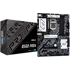 ASROCK Main Board Desktop B560 Pro4 (S1200, 4xDDR4, 4xPCIe x16, 2xPCIe x1, SATA III, 1 xM.2, 1 xUlraM.2, USB3.0, GLAN, HDMI, DP), Retail