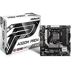 ASROCK Main Board Desktop AM4 A320 (SAM4,4xDDR4,2xPCI 3.0x16,2xPCI E 2.0x16, 1xPCI Ex1, SATA III,M2,USB3.0,VGA,DVD,HDMI,GLAN) mATX Retail