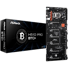 ASROCK Main Board Desktop H510 PRO BTC+ (s1200, H510, 1xDDR4, 6x PCI Ex3.0 x16, 1x Mining Port (M_Port1 at x1), 1xSATA, 1xM.2, 2x USB3.1 Gen1, 2x USB2.0, HDMI, GLAN, Power/Reset button, ATX, Retail)