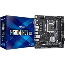 ASROCK Main Board Desktop H510M-HDV (H510, S1200, 2xDDR4, 1xPCIe 4.0x16, 1xPCIe 3.0x1, 4xSATA3, 4xUSB3.2 Gen1, VGA, DVI-D, HDMI, GLAN, mATX) Retail