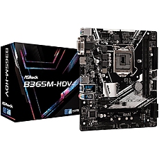 ASROCK Main Board Desktop B365M-HDV (S1151, 2xDDR4,1xPCIe x16,2xPCI Ex1, 6 SATA3 ,1x Ultra M.2,GLAN,VGA,DVI,HDMI,USB 3.1) mATX retail