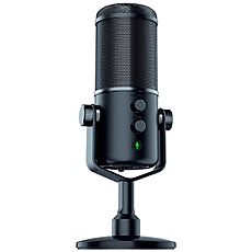 Razer SeirД“n Elite,Dynamic microphone made for professional streaming, Single dynamic capsule for rich quality sound, High-pass filter switch for ultra-clean recordings, Digital/analog limiter to reduce distortion,0-latency 3.5 mm headphone m. port