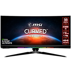 MSI Optix MEG381CQR Plus Curved Gaming Monitor, 37.5" 175Hz, UWQHD+ (3840x1600) 21:9, Rapid IPS Anti-glare, 400nits, 1000:1, 178°/178°, HDR, 2300R Curve, G-SYNC ULTIMATE, Mouse Bungee, 2x HDMI, 1xDP, 3xUSB 3.2, Adjustable stand, 3Y Warranty