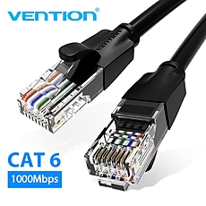 Vention Кабел LAN UTP Cat.6 Patch Cable - 1M Black - IBEBF