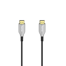 Оптичен активен кабел HAMA Optical, HDMI мъжко - HDMI мъжко, Ethernet, 4K, 10м, Позл.конектори, Черен