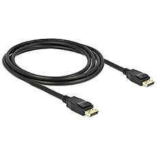 Кабел Delock DisplayPort мъжко - DisplayPort мъжко, 2.0м, 4K, Черен