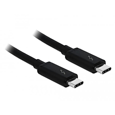 Кабел Delock Thunderbolt 3 (20 Gb/s) USB-C,  мъжко - мъжко, 2.0 м, 3 A, Черен