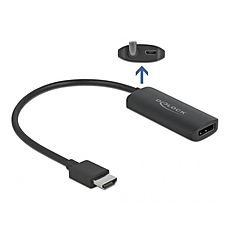 Адаптер Delock 63206, HDMI-A мъжко - DisplayPort женско, 4K 60 Hz, Черен