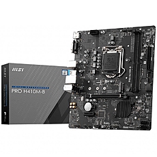 MSI PRO H410M-B, mATX, Socket 1200, Dual Channel DDR4 2933MHz, 1x PCIe 3.0 x16 slot, 1x M.2 slot, 1x VGA, 1x HDMI, 2x USB 3.2 Gen 1, 4x USB 2.0, 7.1 HD Audio, 1Gbps LAN, 3Y