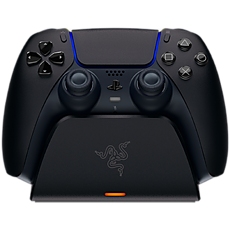 Razer Quick Charging Stand for PS5 - Midnight Black, Quick Charge, Curved Cradle Design, Matches Your PS5 DualSense Wireless Controller, Powered by USB (Controller not included)