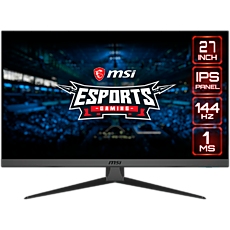 MSI Optix G272 Gaming Monitor, 27" 144Hz, FHD (1920x1080) 16:9, IPS Anti-glare, 1ms, 250nits, 1000:1, 178°/178°, Adaptive Sync, Adjustable Stand, 1x DP, 2x HDMI, 3Y Warranty