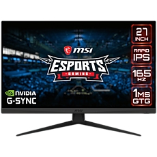 MSI Optix G273QF Gaming Monitor, 27" 165Hz, WQHD (2560 x 1440) 16:9, Rapid IPS Anti-glare, 1ms, 300nits, 1000:1, 178°/178°, G-sync Compatible, Night Vision, Adjustable Stand, 1x DP, 2x HDMI, 1x Earphone out, 3Y Warranty