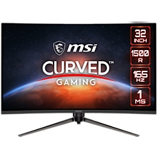 MSI Optix AG321CR Curved Gaming Monitor, 31.5" 165Hz, FHD (1920x1080), VA Anti-glare, 1ms, 250nit, 4000:1, 178°/178°, 1500R Curve, FreeSync Premium, Mystic Light, 1x DP, 2x HDMI, 1x Earphone out, Adjustable stand, 3Y Warranty