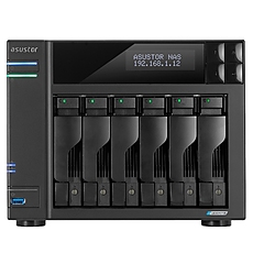 Asustor Lockerstor AS6706, 6 Bay NAS, Intel Jasper Lake Quad-Core 2.0GHz, 8GB RAM DDR4, 2.5GbEx2, M.2 SSD Slots x 4 (Diskless), USB 3.2 Gen 2x2, Toolless installation, with hot-swappable tray, hardware encryption, MyArchive, EZ connect, EZ Sync, Black