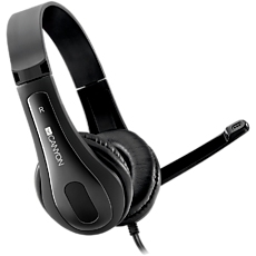 CANYON HSC-1 basic PC headset with microphone, combined 3.5mm plug, leather pads, Flat cable length 2.0m, 160*60*160mm, 0.13kg, Black