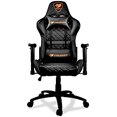 COUGAR Armor ONE BLACK Gaming Chair, Diamond Check Pattern Design, Breathable PVC Leather, Class 4 Gas Lift Cylinder, Full Steel Frame, 2D Adjustable Arm Rest, 180Вє Reclining, Adjustable Tilting Resistance